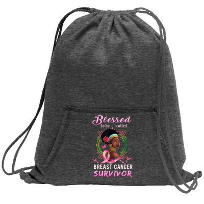 African American Breast Cancer Design Women Blessed Survivor Sweatshirt Cinch Pack Bag