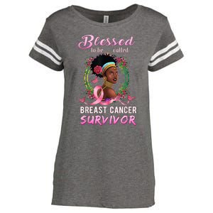 African American Breast Cancer Design Women Blessed Survivor Enza Ladies Jersey Football T-Shirt