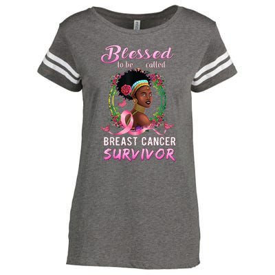 African American Breast Cancer Design Women Blessed Survivor Enza Ladies Jersey Football T-Shirt