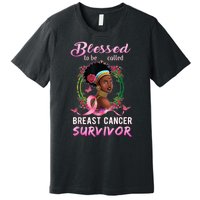 African American Breast Cancer Design Women Blessed Survivor Premium T-Shirt