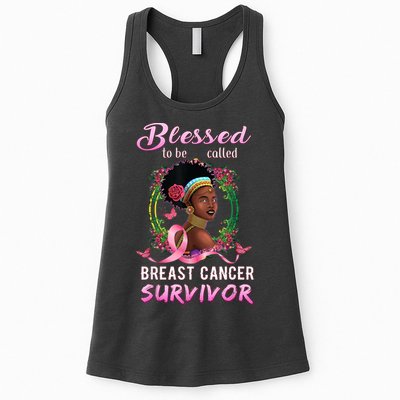 African American Breast Cancer Design Women Blessed Survivor Womens Tank Top