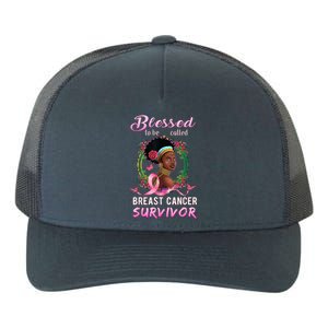 African American Breast Cancer Design Women Blessed Survivor Yupoong Adult 5-Panel Trucker Hat