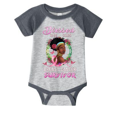 African American Breast Cancer Design Women Blessed Survivor Infant Baby Jersey Bodysuit