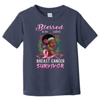 African American Breast Cancer Design Women Blessed Survivor Toddler T-Shirt