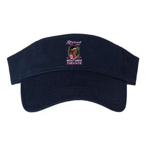 African American Breast Cancer Design Women Blessed Survivor Valucap Bio-Washed Visor