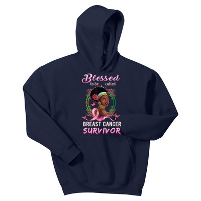 African American Breast Cancer Design Women Blessed Survivor Kids Hoodie