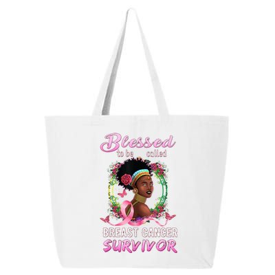 African American Breast Cancer Design Women Blessed Survivor 25L Jumbo Tote