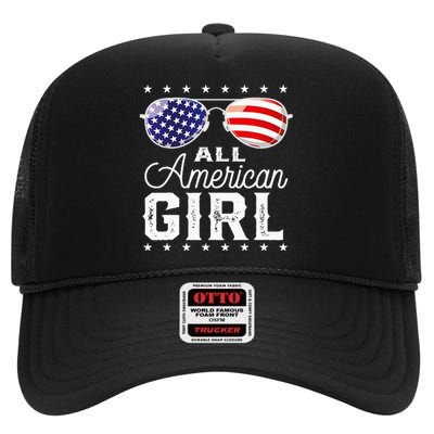 All American Boy 4th Of July USA Sunglasses Family Matching High Crown Mesh Back Trucker Hat