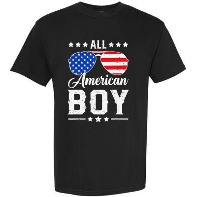 All American Boy 4th Of July Funny Patriotic Usa Matching Gift Garment-Dyed Heavyweight T-Shirt