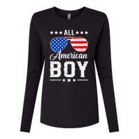 All American Boy 4th Of July Funny Patriotic Usa Matching Gift Womens Cotton Relaxed Long Sleeve T-Shirt