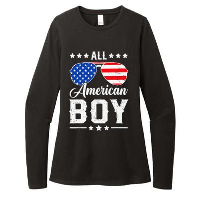 All American Boy 4th Of July Funny Patriotic Usa Matching Gift Womens CVC Long Sleeve Shirt