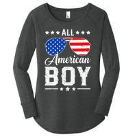 All American Boy 4th Of July Funny Patriotic Usa Matching Gift Women's Perfect Tri Tunic Long Sleeve Shirt