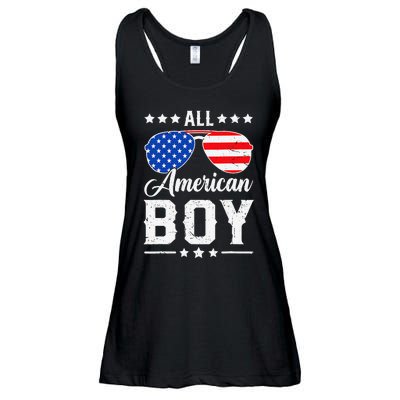 All American Boy 4th Of July Funny Patriotic Usa Matching Gift Ladies Essential Flowy Tank