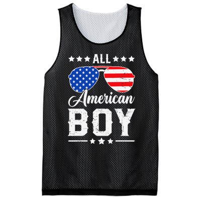 All American Boy 4th Of July Funny Patriotic Usa Matching Gift Mesh Reversible Basketball Jersey Tank