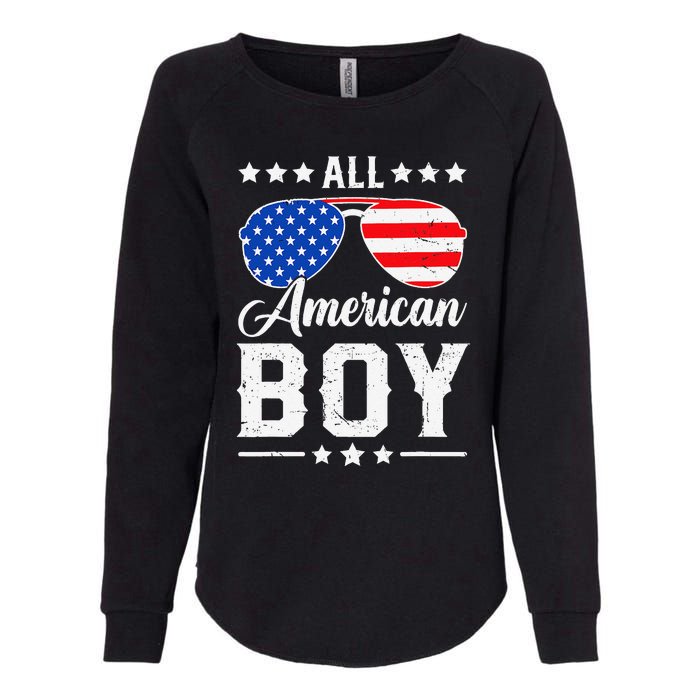 All American Boy 4th Of July Funny Patriotic Usa Matching Gift Womens California Wash Sweatshirt