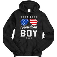 All American Boy 4th Of July Funny Patriotic Usa Matching Gift Tie Dye Hoodie