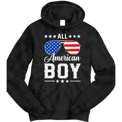 All American Boy 4th Of July Funny Patriotic Usa Matching Gift Tie Dye Hoodie