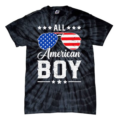 All American Boy 4th Of July Funny Patriotic Usa Matching Gift Tie-Dye T-Shirt