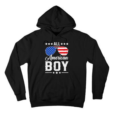 All American Boy 4th Of July Funny Patriotic Usa Matching Gift Tall Hoodie