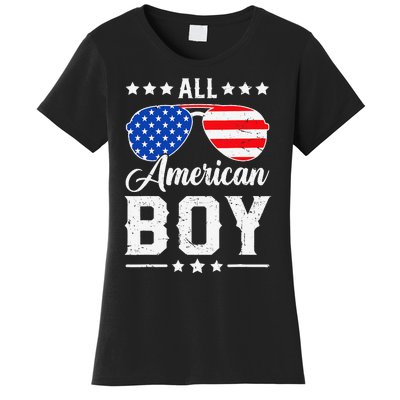 All American Boy 4th Of July Funny Patriotic Usa Matching Gift Women's T-Shirt