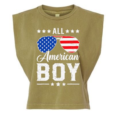 All American Boy 4th Of July Funny Patriotic Usa Matching Gift Garment-Dyed Women's Muscle Tee