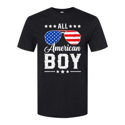 All American Boy 4th Of July Funny Patriotic Usa Matching Gift Softstyle CVC T-Shirt