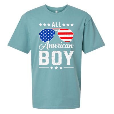 All American Boy 4th Of July Funny Patriotic Usa Matching Gift Sueded Cloud Jersey T-Shirt