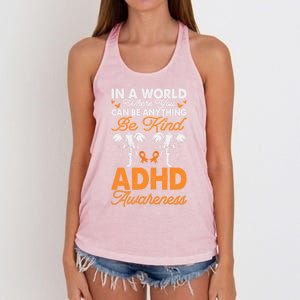 Adhd Awareness Be Anything Be Kind Autism Awareness Meaningful Gift Women's Knotted Racerback Tank