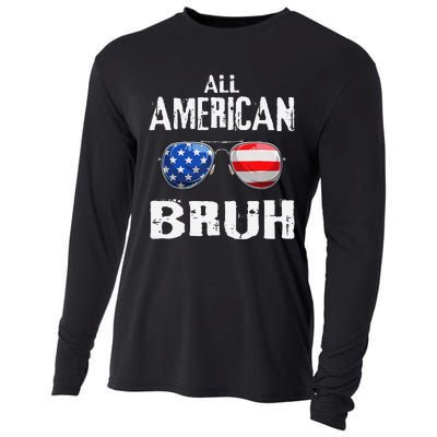 All American Bruh 4th Of July Boy Patriotic Gift Cooling Performance Long Sleeve Crew