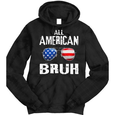 All American Bruh 4th Of July Boy Patriotic Gift Tie Dye Hoodie