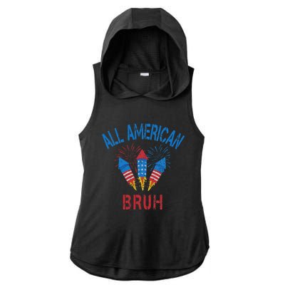 All American Bruh 4th Of July Teens Ladies PosiCharge Tri-Blend Wicking Draft Hoodie Tank