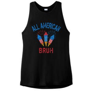 All American Bruh 4th Of July Teens Ladies PosiCharge Tri-Blend Wicking Tank