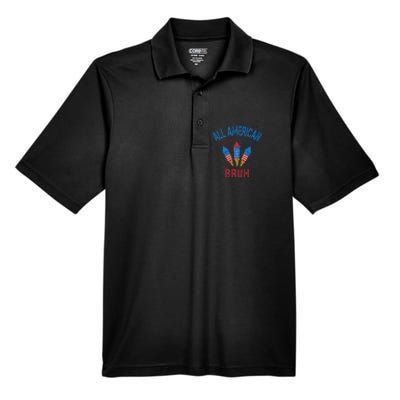 All American Bruh 4th Of July Teens Men's Origin Performance Pique Polo