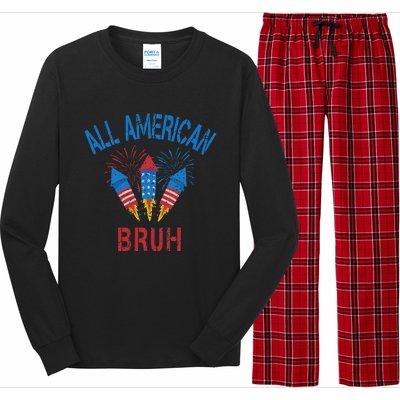 All American Bruh 4th Of July Teens Long Sleeve Pajama Set