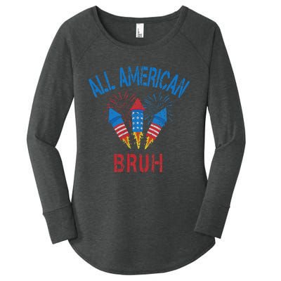 All American Bruh 4th Of July Teens Women's Perfect Tri Tunic Long Sleeve Shirt