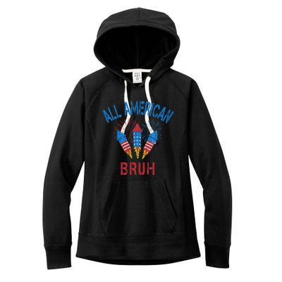 All American Bruh 4th Of July Teens Women's Fleece Hoodie