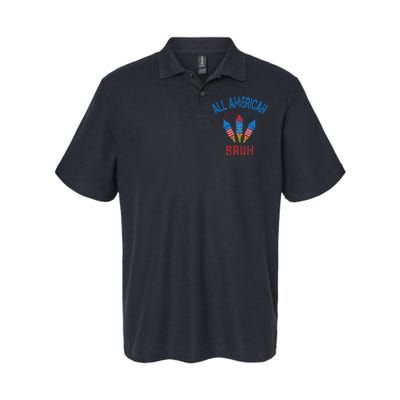 All American Bruh 4th Of July Teens Softstyle Adult Sport Polo