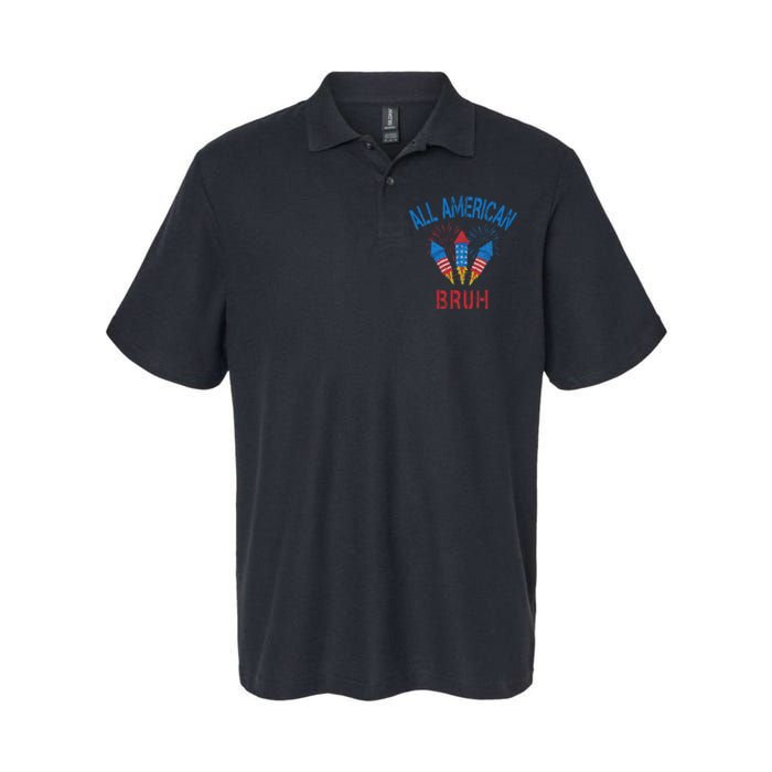 All American Bruh 4th Of July Teens Softstyle Adult Sport Polo