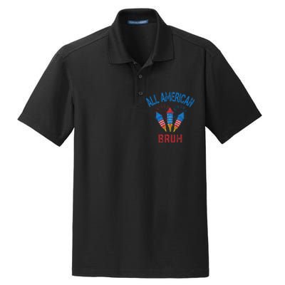 All American Bruh 4th Of July Teens Dry Zone Grid Polo