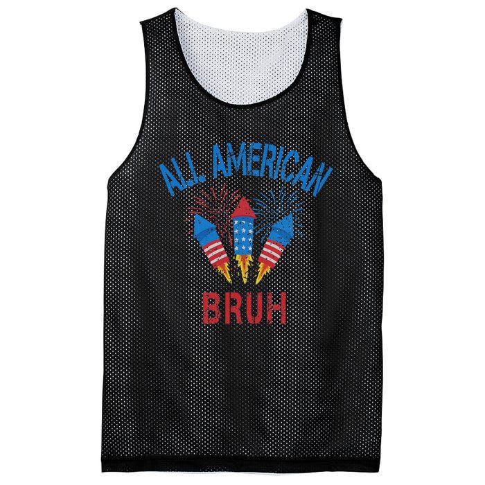 All American Bruh 4th Of July Teens Mesh Reversible Basketball Jersey Tank