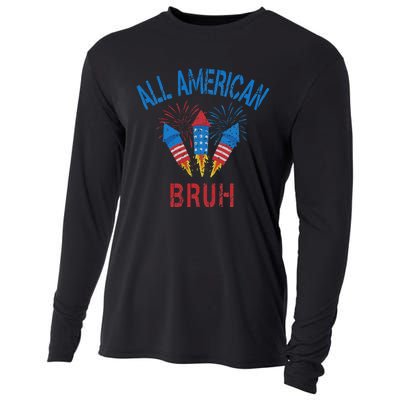 All American Bruh 4th Of July Teens Cooling Performance Long Sleeve Crew