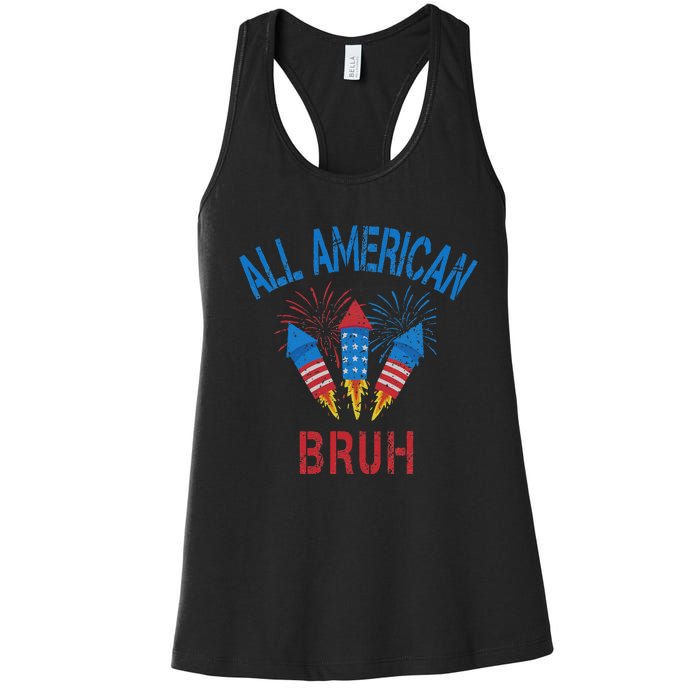 All American Bruh 4th Of July Teens Women's Racerback Tank