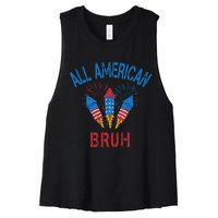 All American Bruh 4th Of July Teens Women's Racerback Cropped Tank