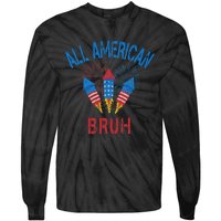 All American Bruh 4th Of July Teens Tie-Dye Long Sleeve Shirt