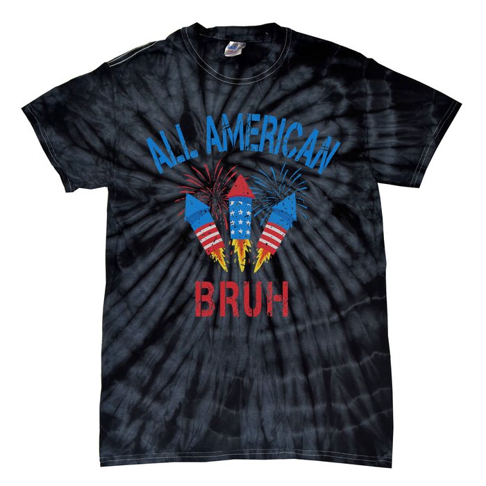 All American Bruh 4th Of July Teens Tie-Dye T-Shirt