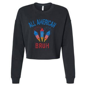 All American Bruh 4th Of July Teens Cropped Pullover Crew