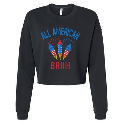 All American Bruh 4th Of July Teens Cropped Pullover Crew