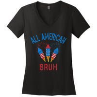 All American Bruh 4th Of July Teens Women's V-Neck T-Shirt