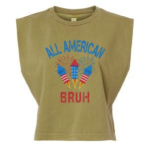 All American Bruh 4th Of July Teens Garment-Dyed Women's Muscle Tee