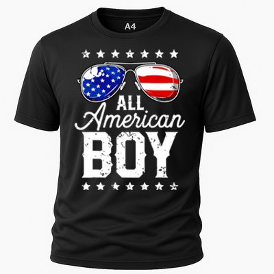 All American Boy 4th Of July Usa Sunglasses Family Matching Cooling Performance Crew T-Shirt